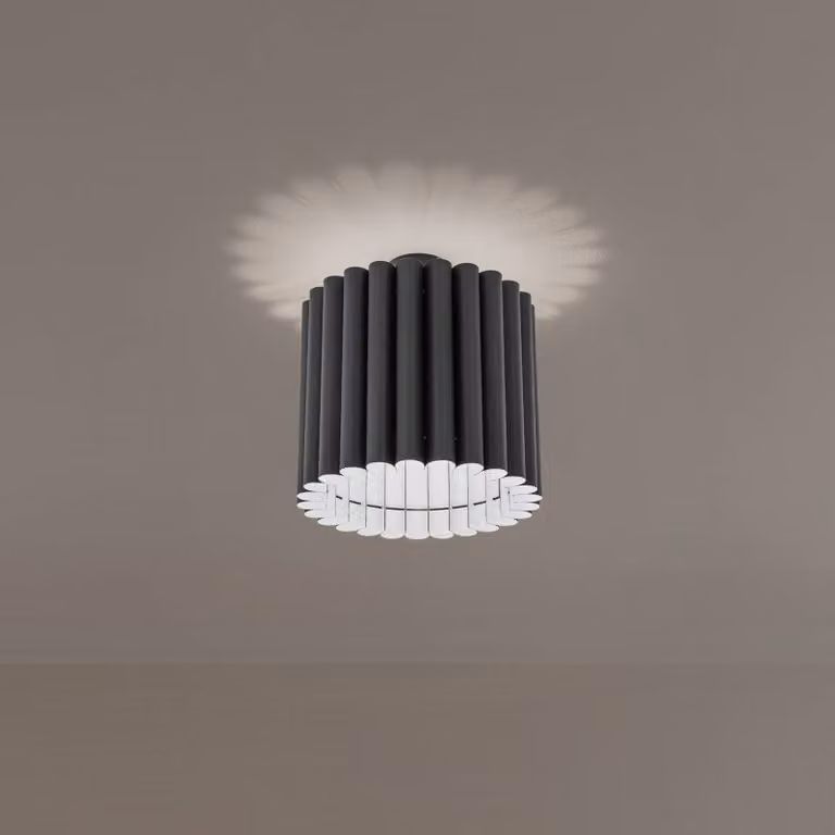 Plafoniera soffitto Aria Duolla, dimmerabile, Nero, Soggiorno / Sala da pranzo, Tessuto / Stoffa / Seta, Plafoniera
