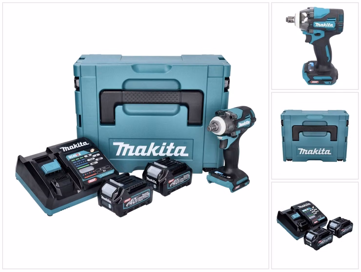 Makita TW 004 GD201 Avvitatore a impatto a batteria 40 V max. 1/2" 350 Nm XGT Brushless + 2x batteria 2,5 Ah + caricabatteria + Makpac
