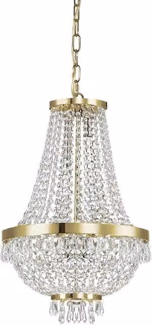 Lampadario Classico Caesar IDEAL LUX in Metallo e Cristallo Oro con 6 Luci G9 Luce Calda
