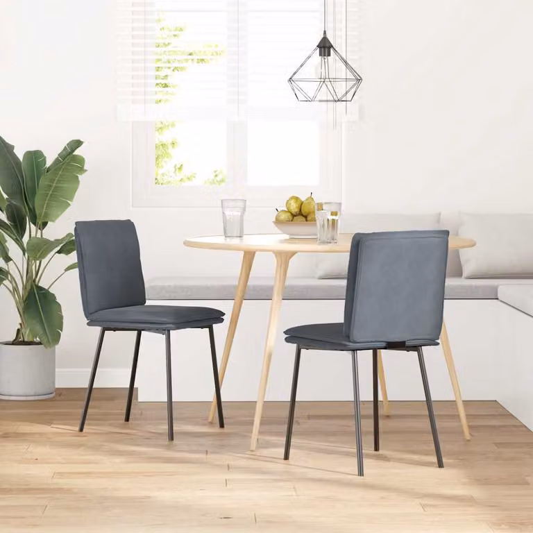 Sedie da Pranzo 2 pz Grigio Scuro in Velluto