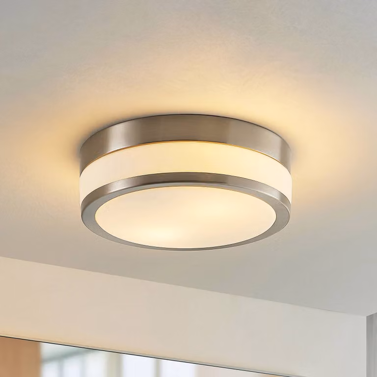 Plafoniera Flavi Lindby, dimmerabile, Alluminio / Grigio / Zincato, Bagno, Metallo, Moderno, Plafoniera