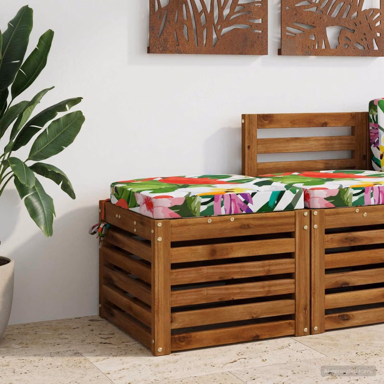 vidaXL Cuscino per sedile SOEST Multicolore in Poliestere con Rivestimento Lavabile