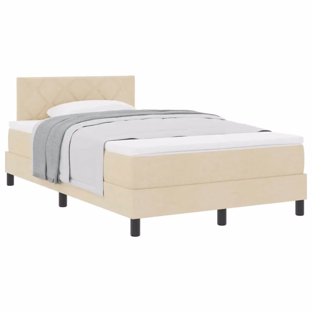 Letto ibrido con testiera vidaXL in tessuto beige L/P/H: 200 x 120 x 28 cm – 2