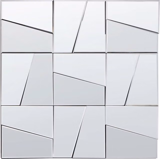 Specchio da parete quadrato BELIANI in vetro e MDF argento stile moderno L: 80 cm, H: 80 cm