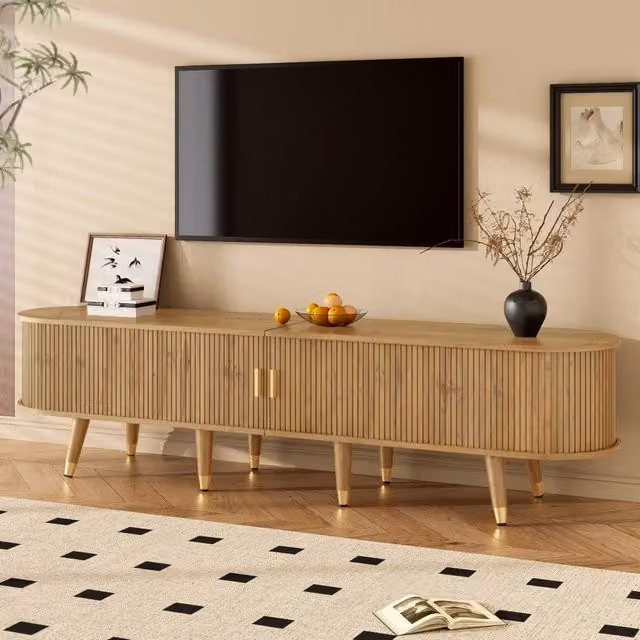 MOBILE TV con Ante Scorrevoli 175x38x45 cm MDF Effetto Legno