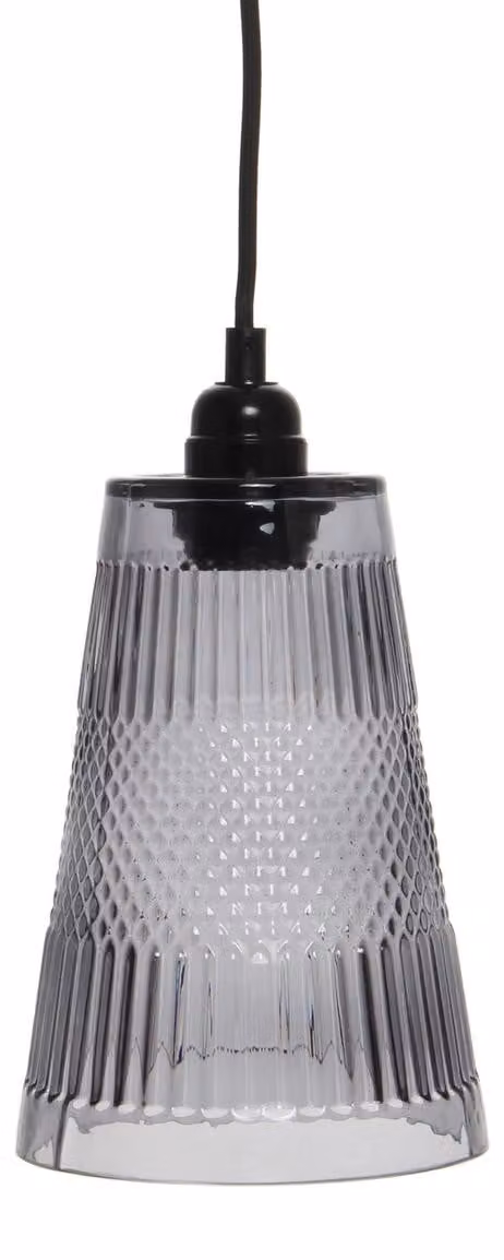 Lampada a sospensione Palum in vetro grigio