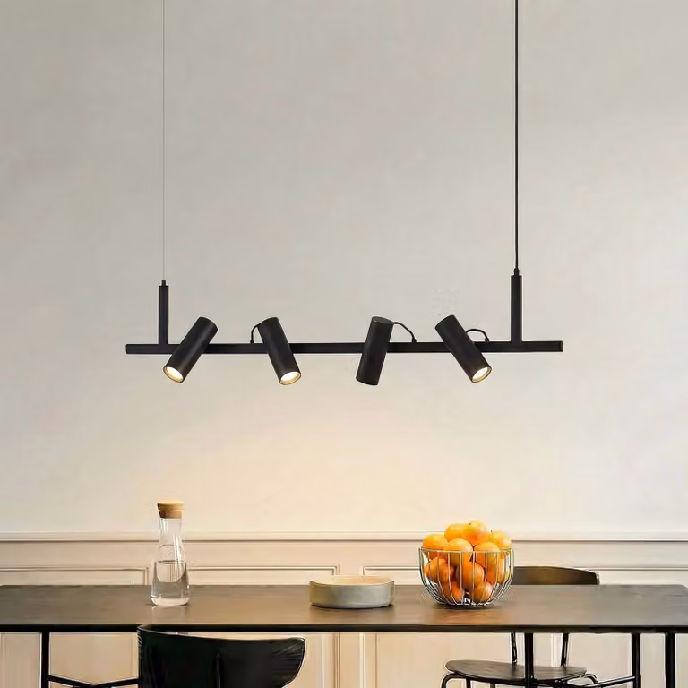 Lampada a sospensione Lysias Lucande, dimmerabile, Nero, Soggiorno / Sala da pranzo, Metallo, Moderno, Lampada a sospensione
