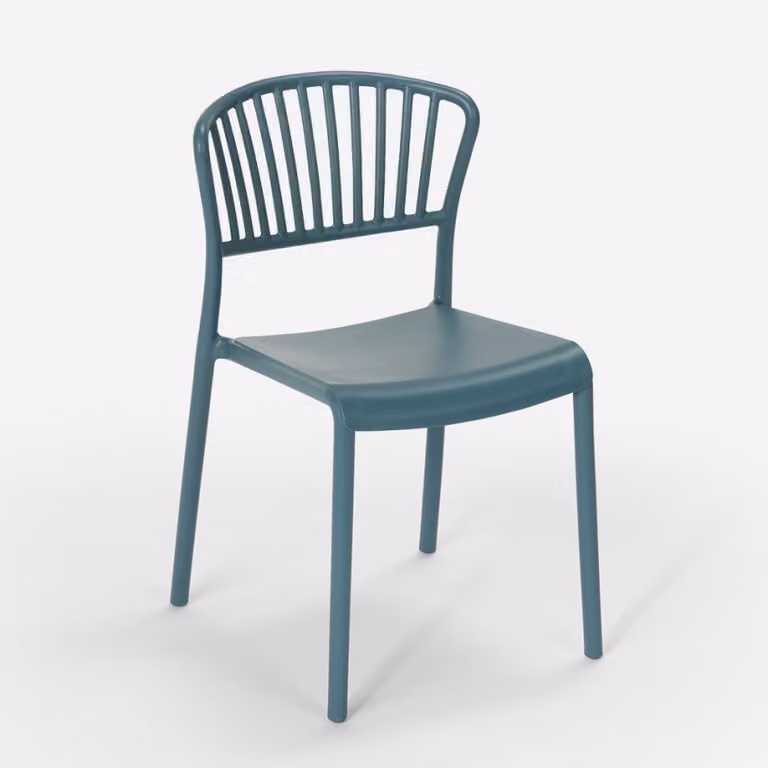 Sedia in polipropilene dal design moderno per cucina bar ristorante e outdoor Vivienne - Blu