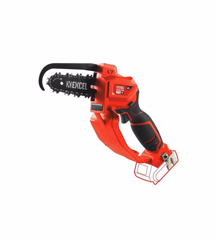 Elettrosega a batteria Excel Only1 V18 da 15 cm, colore rosso
