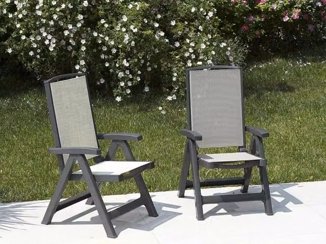 Poltrona da esterno pieghevole Esmeralda Lux Scab colore antracite/grigio opaco – 1