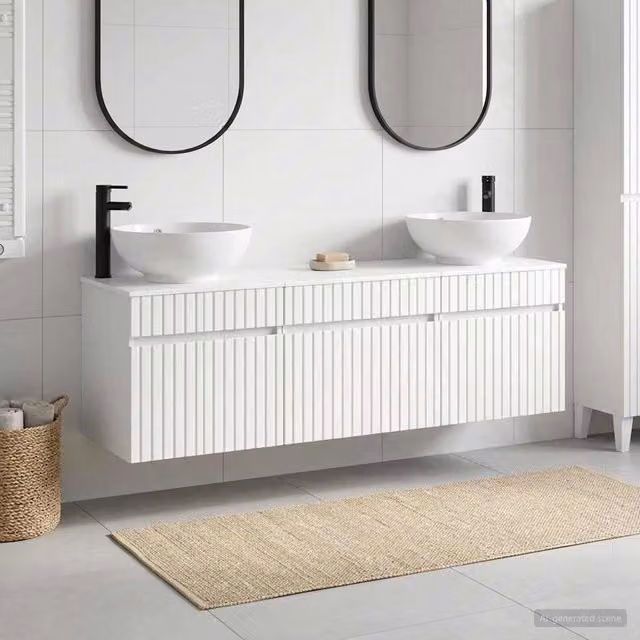 Set di Armadi da Bagno 3 pz Bianco Lucido 49 x 44,5 x 66,5 cm 3405761