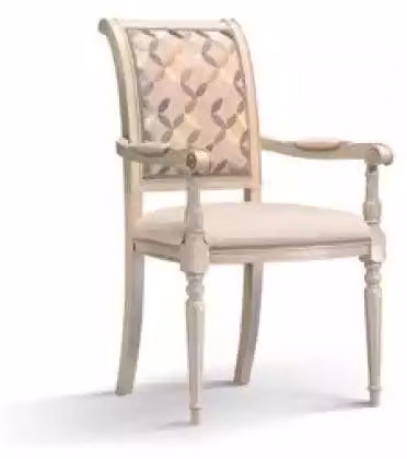 Esszimmer Holz Stühle Polster mit Armlehne Beige Stuhl Design Lehnstuhl