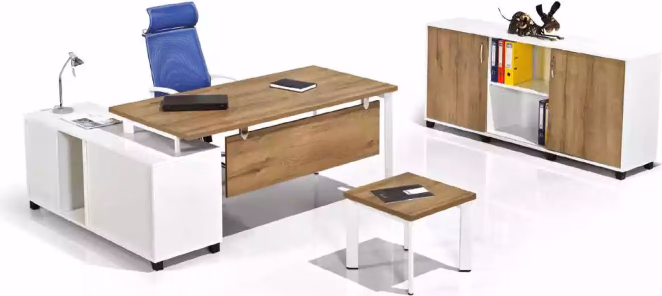 Luxus Weiße Arbeitszimmer Möbel Büroeinrichtung Garnitur Set 3tlg