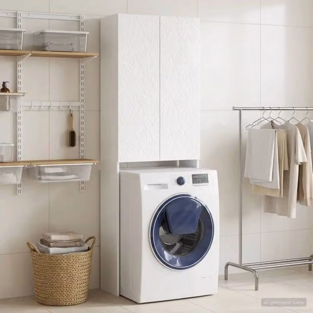 Mobile Bagno Moderno vidaXL Bianco Lucido L: 66 cm, P: 25,5 cm, H: 190 cm