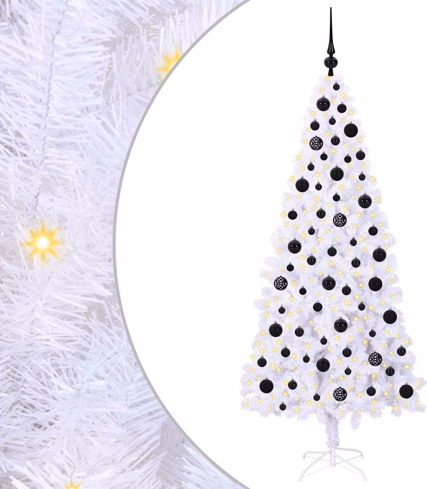Albero di Natale artificiale Bianco 180 cm PVC e Acciaio