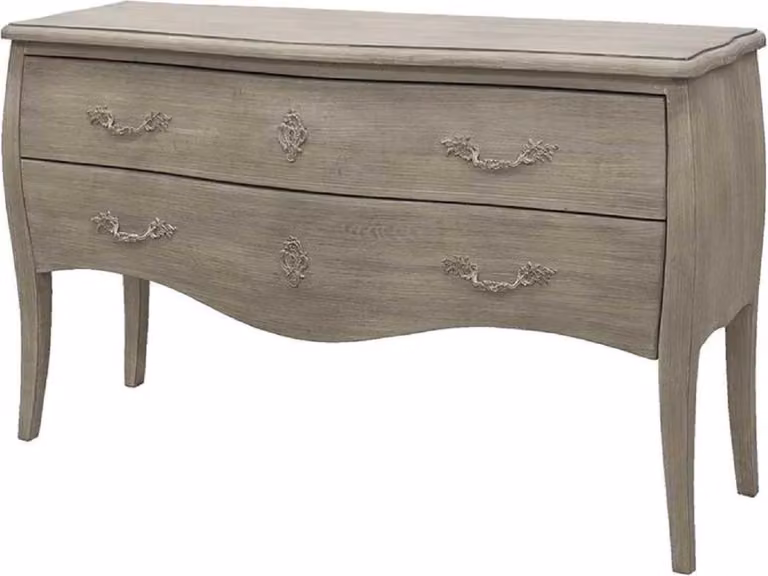 Casa Padrino cassettiera in legno massiccio con 2 cassetti grigio - Mobili in stile rustico fatti a mano - Qualità eccellente