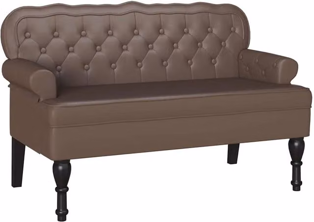 Panca Chesterfield Marrone 119,5 x 64,5 x 75 cm Pelle Sintetica CFW5891504