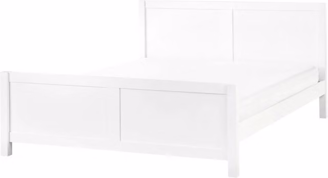 Letto Matrimoniale con Testiera Struttura a Doghe in Legno bianco 180 x 200 cm stile moderno