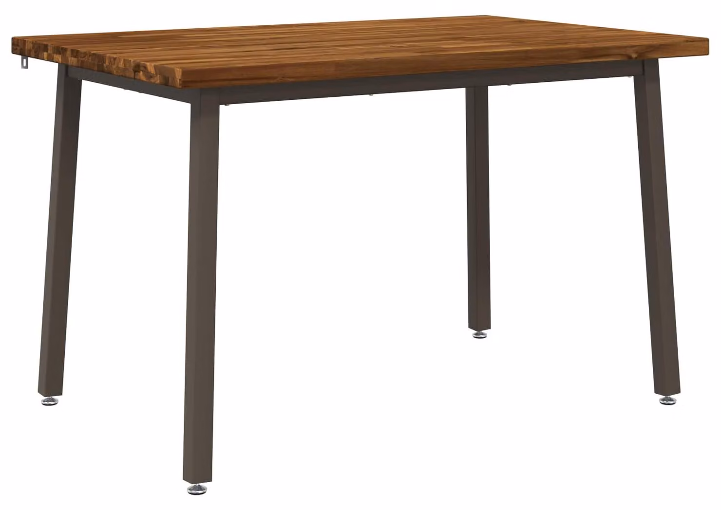 120 x 70 x 75 cm. Mobile in legno massello di acacia, finitura naturale e color caffè