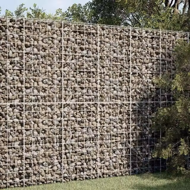 Gabione con filo da 5 mm e rete 10x10 cm 50x50x200 cm 3465259