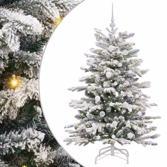 Albero di Natale artificiale moderno DESIGN IN con rami pieghevoli e luci LED bianco, Altezza: 150 cm