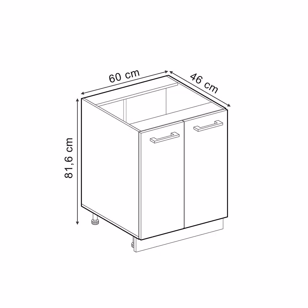 Mobiletto base cucina Vicco R-Line Bianco rustico e Rovere dorato senza piano di lavoro – 2