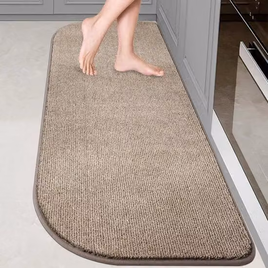 Pieghevole Tappeto di Passaggio 60x150cm a forma semicircolare, passaggio per cucina, contenitore per rifiuti interno, tappeto antiscivolo per ingresso per cucina, bagno, camera da letto.
