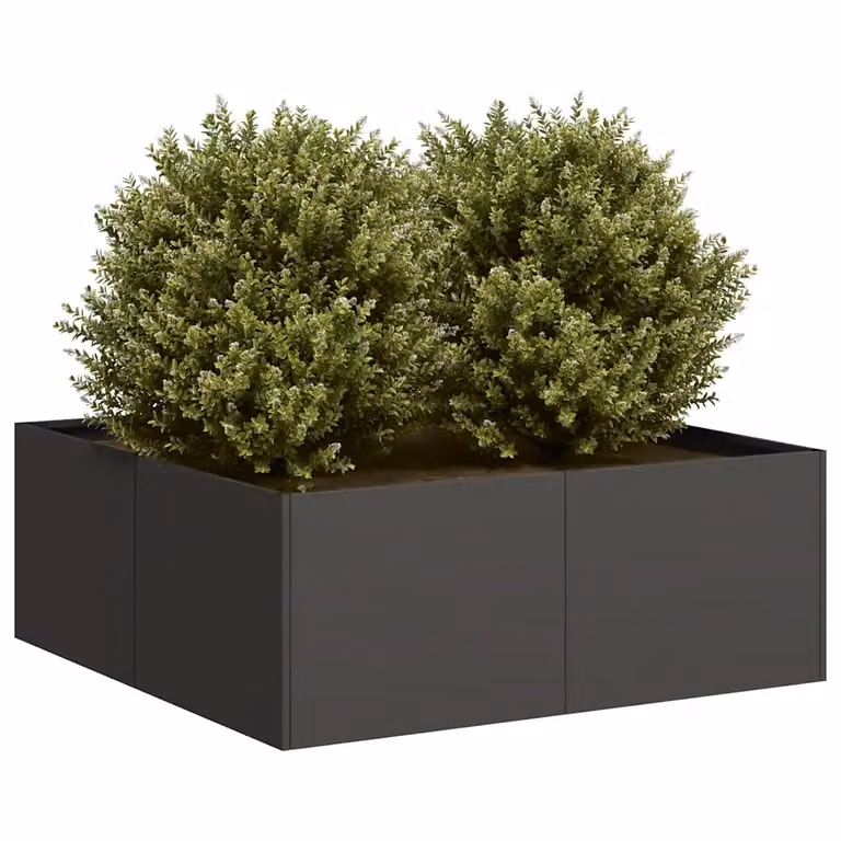 Fioriera vidaXL in acciaio nera L: 80 cm, P: 80 cm, H: 30 cm