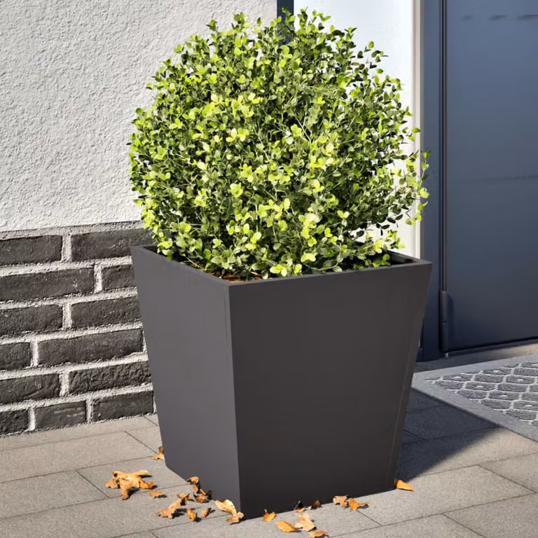Set di 2 fioriere da giardino vidaXL in acciaio nero, L/P/H: 40 x 40 x 40 cm
