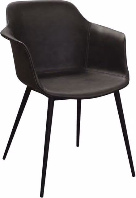 Set di 2 sedie moderne Mobili 2G in ecopelle antracite e metallo L: 43 cm, P: 60 cm, H: 83 cm – 1