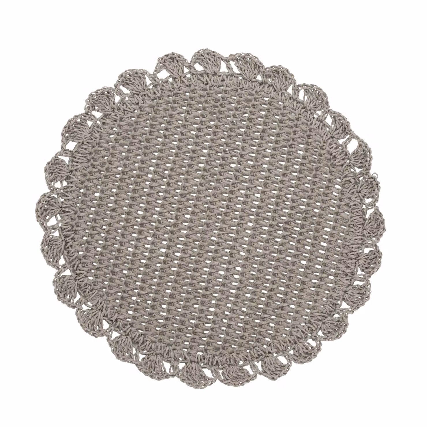 Tovaglietta decorativa rotonda in carta grigia, diametro: 38 cm