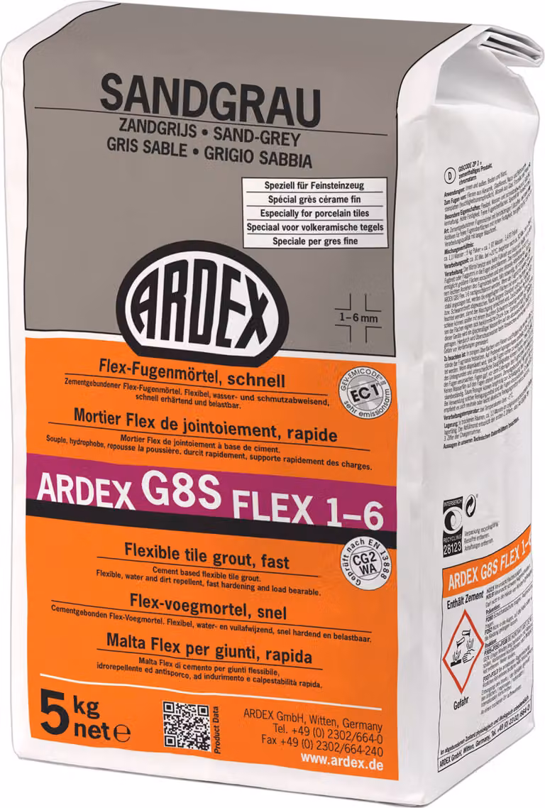 ARDEX G8S Flex-Fugenmörtel Sandgrau 5kg Beutel
