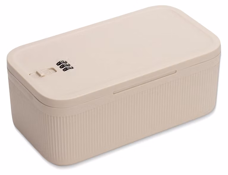 Omgoods - Scatola con serratura - Contenitore con lucchetto numerico - Cassaforte portatile - Resistente agli urti - Impermeabile - Dimensioni 24 x 13 x 9,6 cm - Contenitore