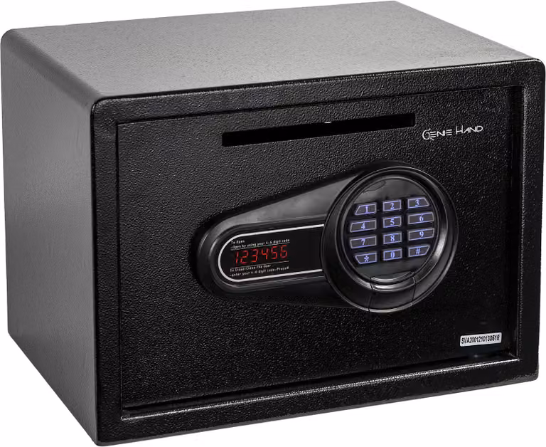 Cassaforte motorizzata, elettronica - Fessura di inserimento da 19 litri - Acciaio al carbonio, colore nero