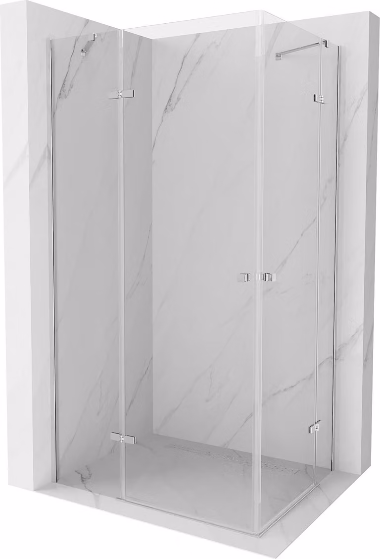 Mexen Roma Duo cabina doccia a battente 120 x 110 cm, trasparente, cromo - 854-120-110-02-00