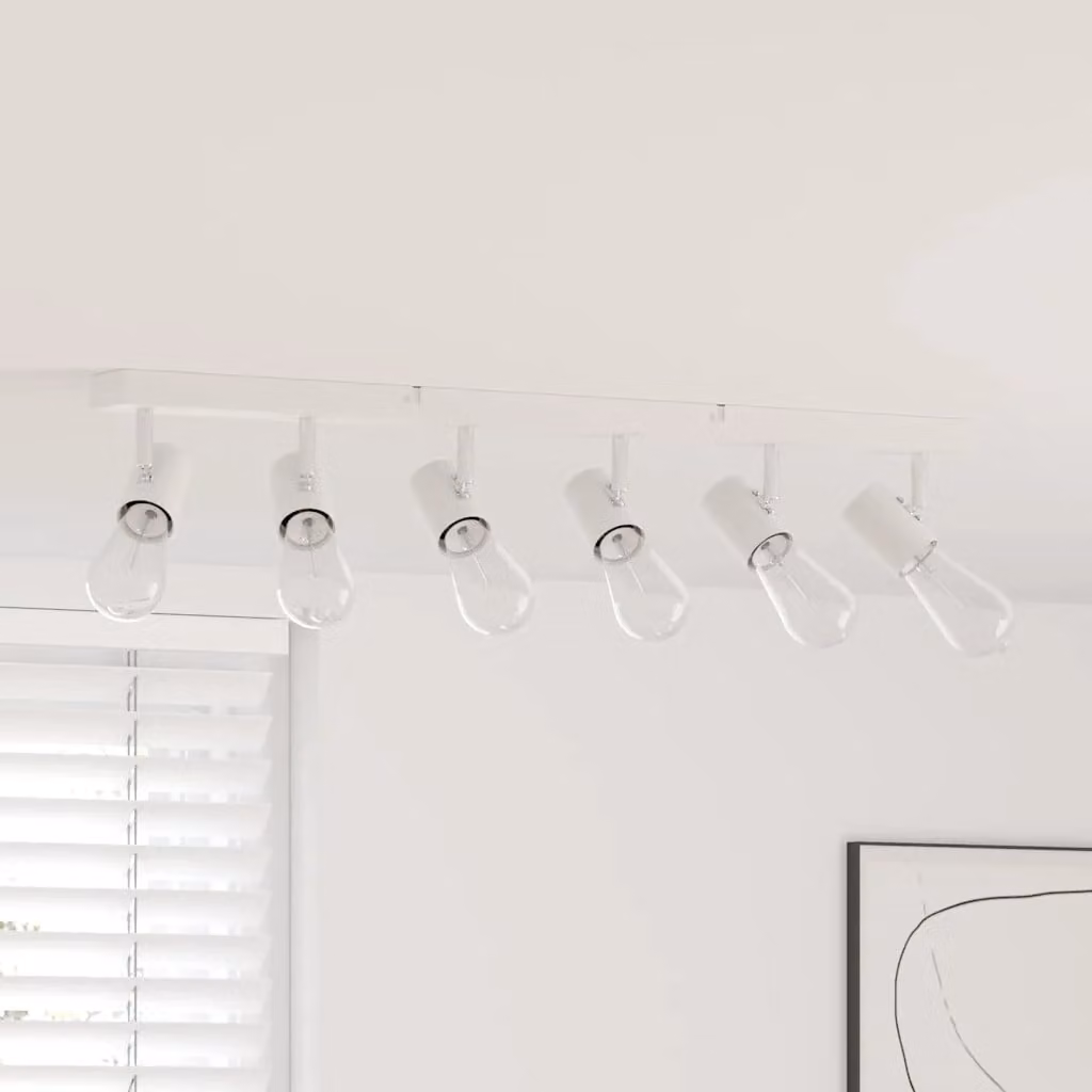 Faretto da soffitto regolabile vidaXL in metallo bianco L: 73 cm, P: 6,5 cm, H: 11,5 cm