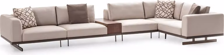 Großes Ecksofa Stoffmöbel L-Form Couchen Sofas Beige Wohnzimmermöbel
