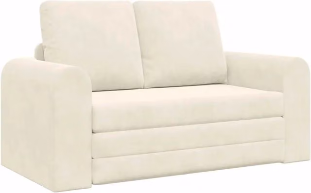 Divano letto | Sof¨¤ letto | Letto singolo Crema 148 x 71 x 83 cm Velluto