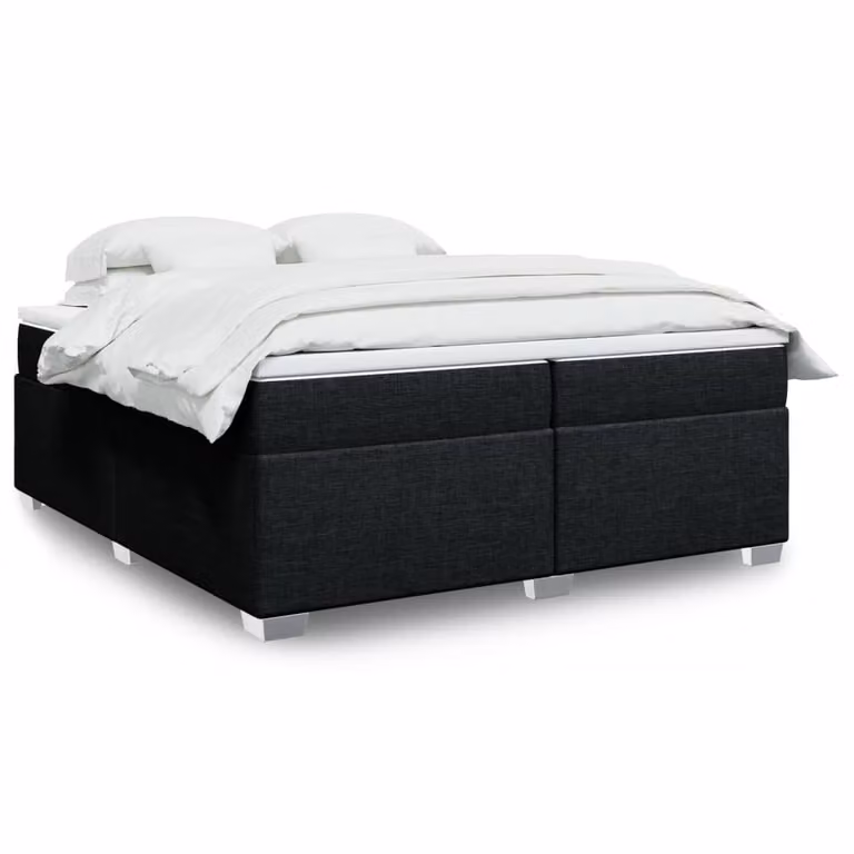 vidaXL Giroletto a Molle con Materasso Ibrido in Tessuto Nero, L/P: 200 x 200 cm