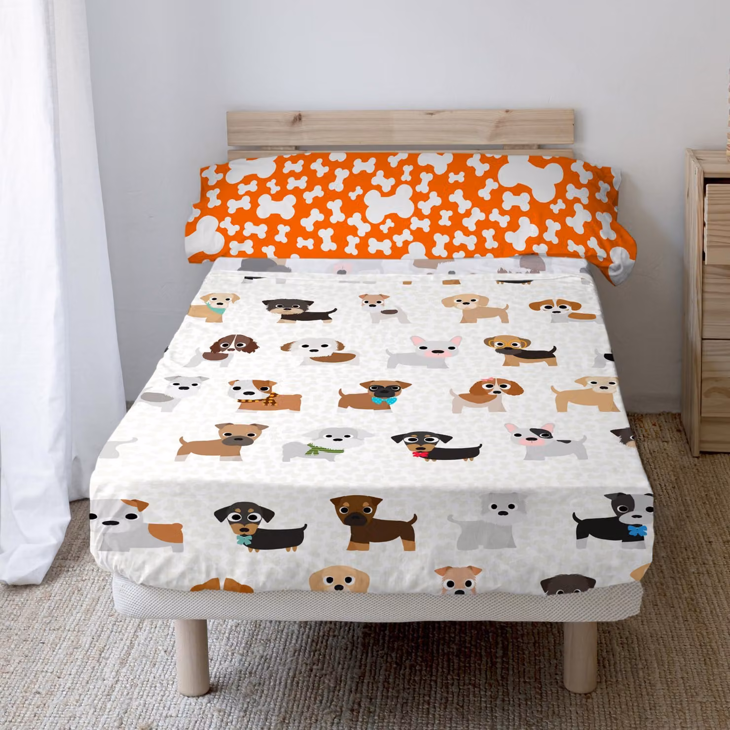 Set di lenzuola per cani, 2 pezzi, 160x270 cm (adatto per letti singoli da 80/90 cm)