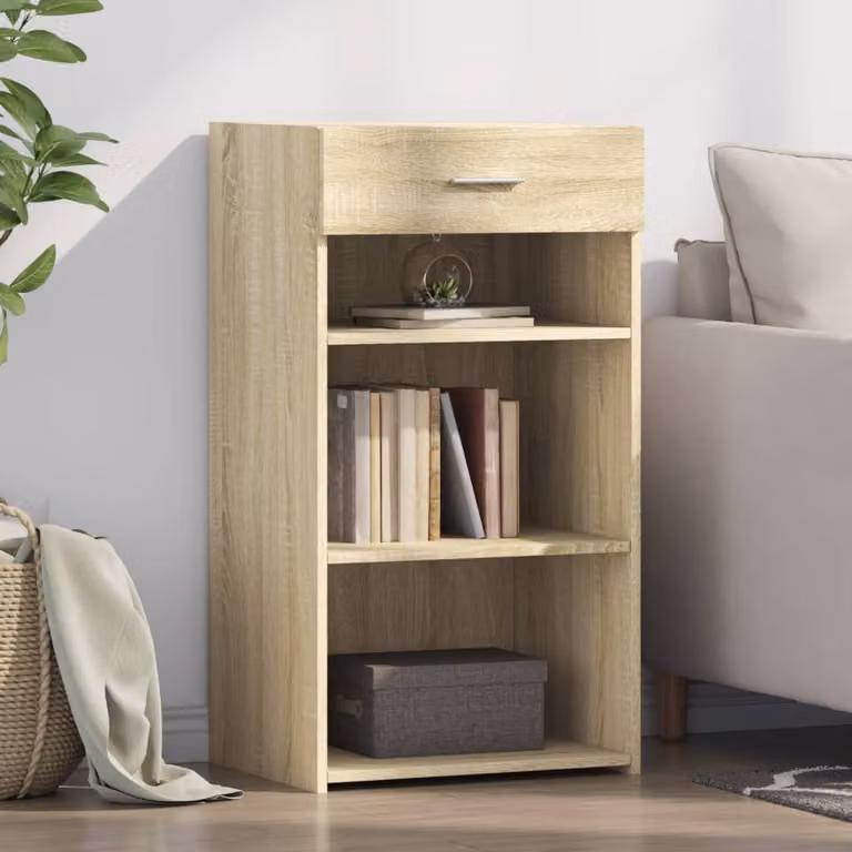 Credenza moderna vidaXL in legno multistrato color rovere, L 50 cm x P 42,5 cm x H 93 cm