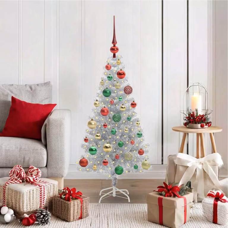 Maison Exclusive - Albero di Natale argentato, 120 cm, materiale: PET