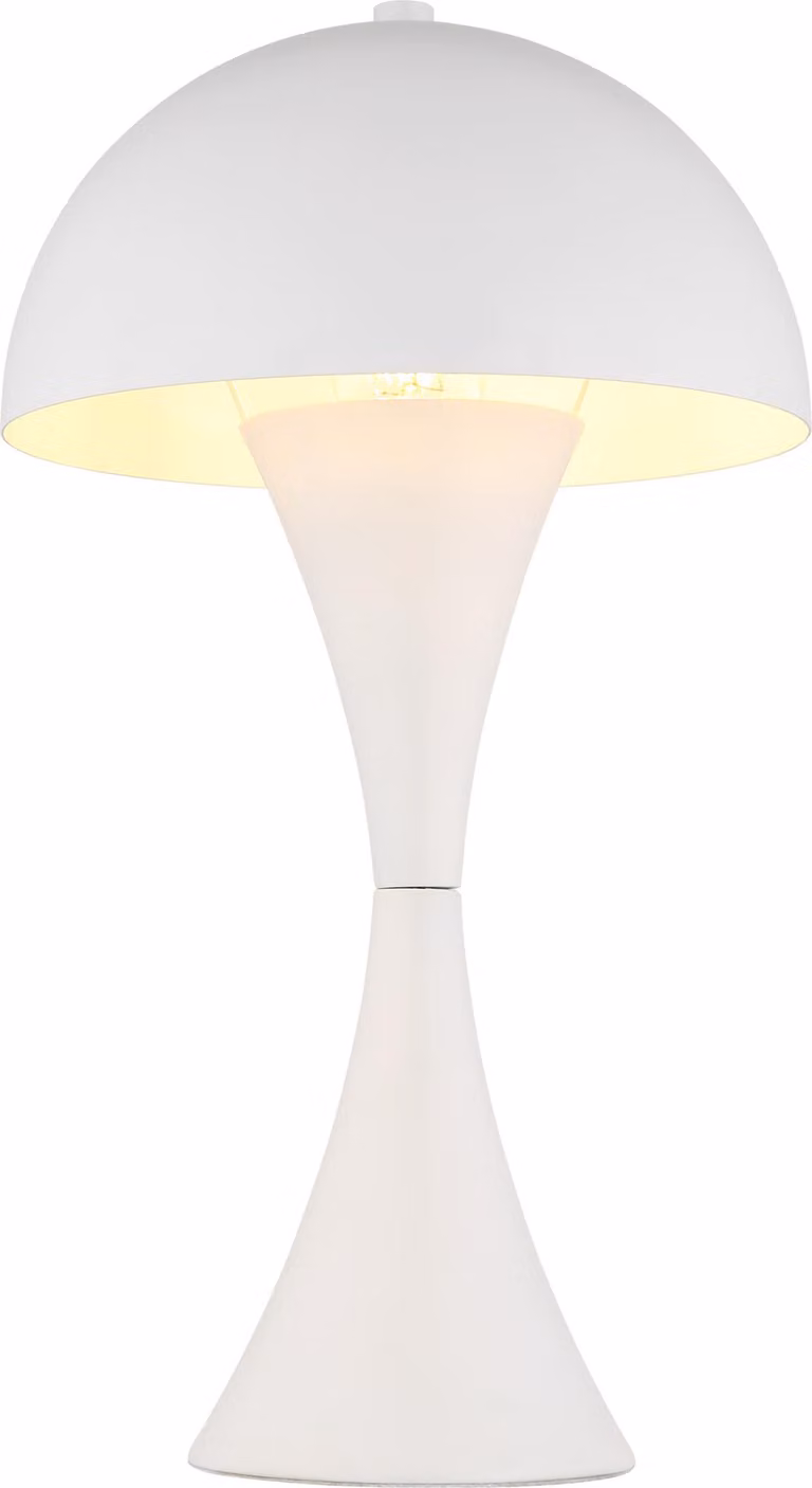 Lampada da tavolo, metallo bianco, H 36,1 cm, interruttore a bilanciere su cavo