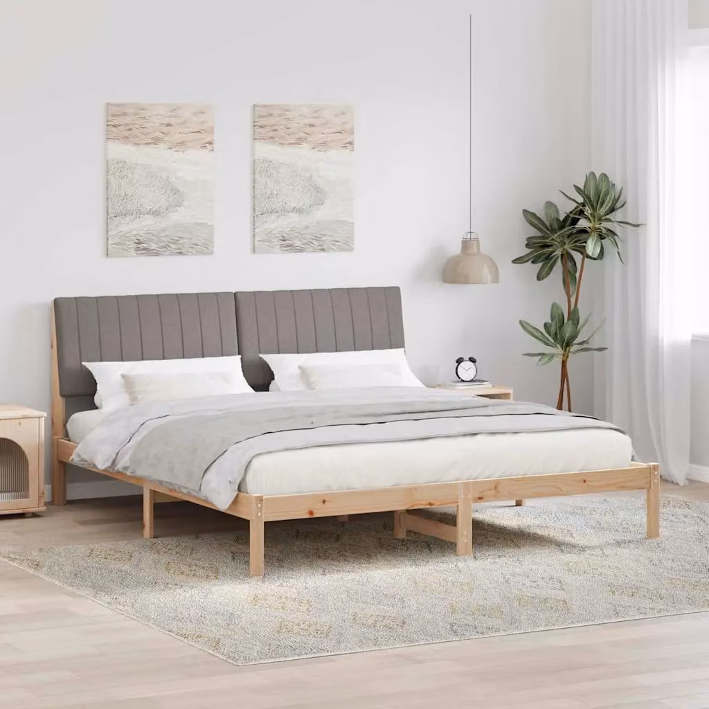 Struttura del letto moderna vidaXL in pino massello marrone L/P: 180 x 200 cm – 1