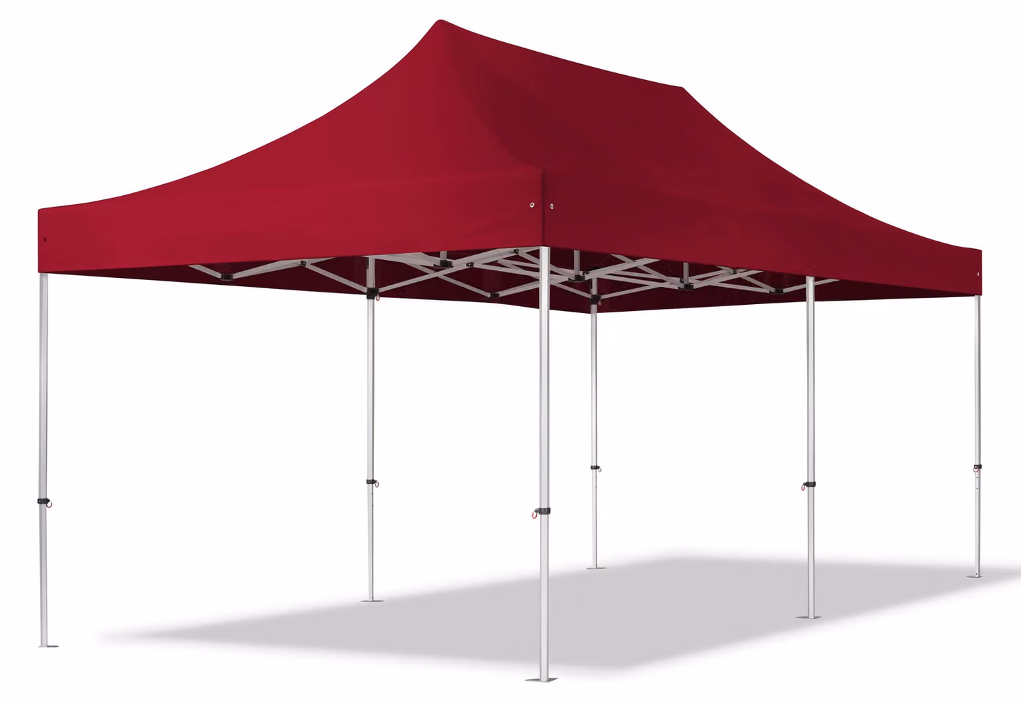 TOOLPORT 3x6m gazebo pieghevole PES, PROFESSIONAL alluminio, rosso