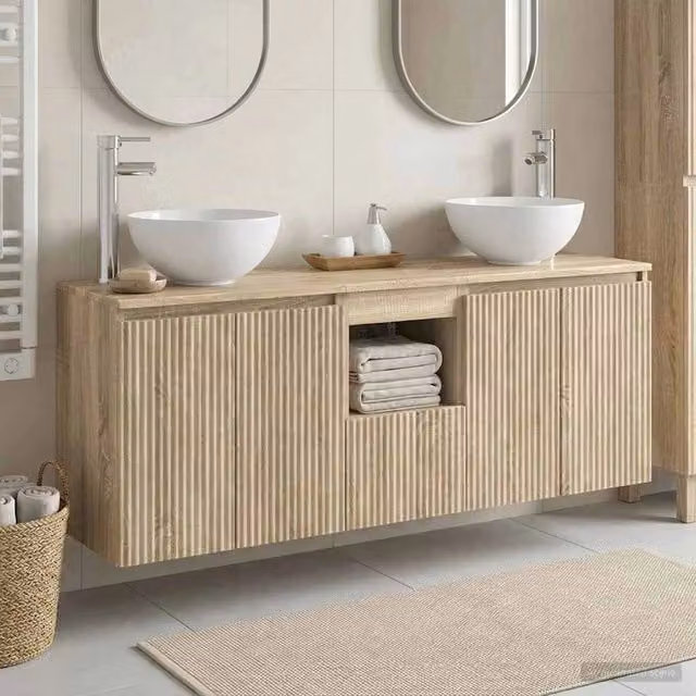 Set di Armadi da Bagno 3 pz Rovere Sonoma 129 x 41 x 80 cm 3405629