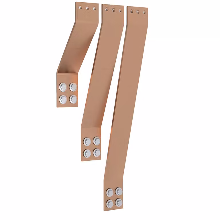 Set di sbarre collettrici ABN CU 80x10 mm, a 3 poli 1600 A, collegamento SAS agli interruttori di media tensione Pos. 1, 2, 3 XAS991SE1