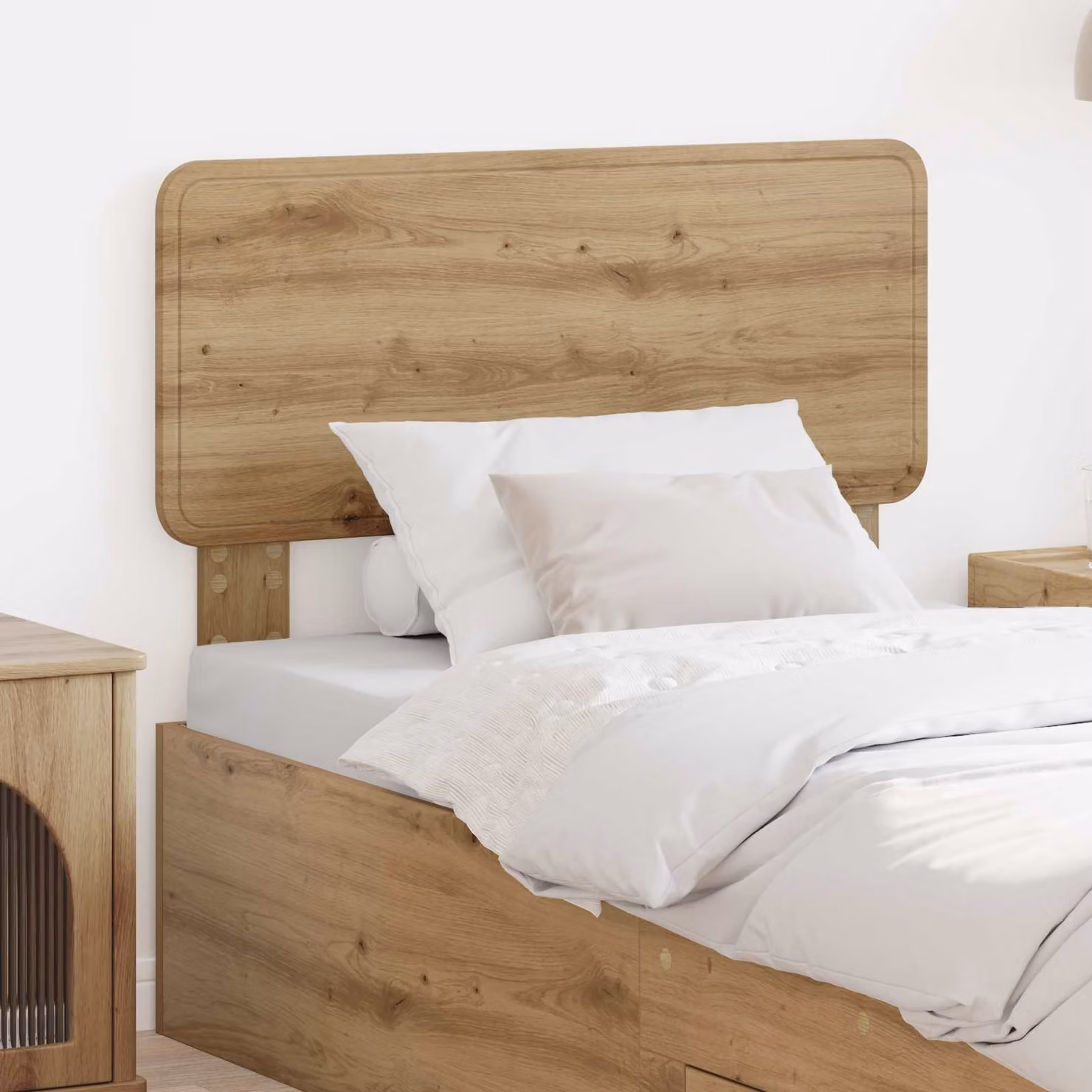 Testiera per letto vidaXL in legno ingegnerizzato rovere, stile minimalista, colore marrone