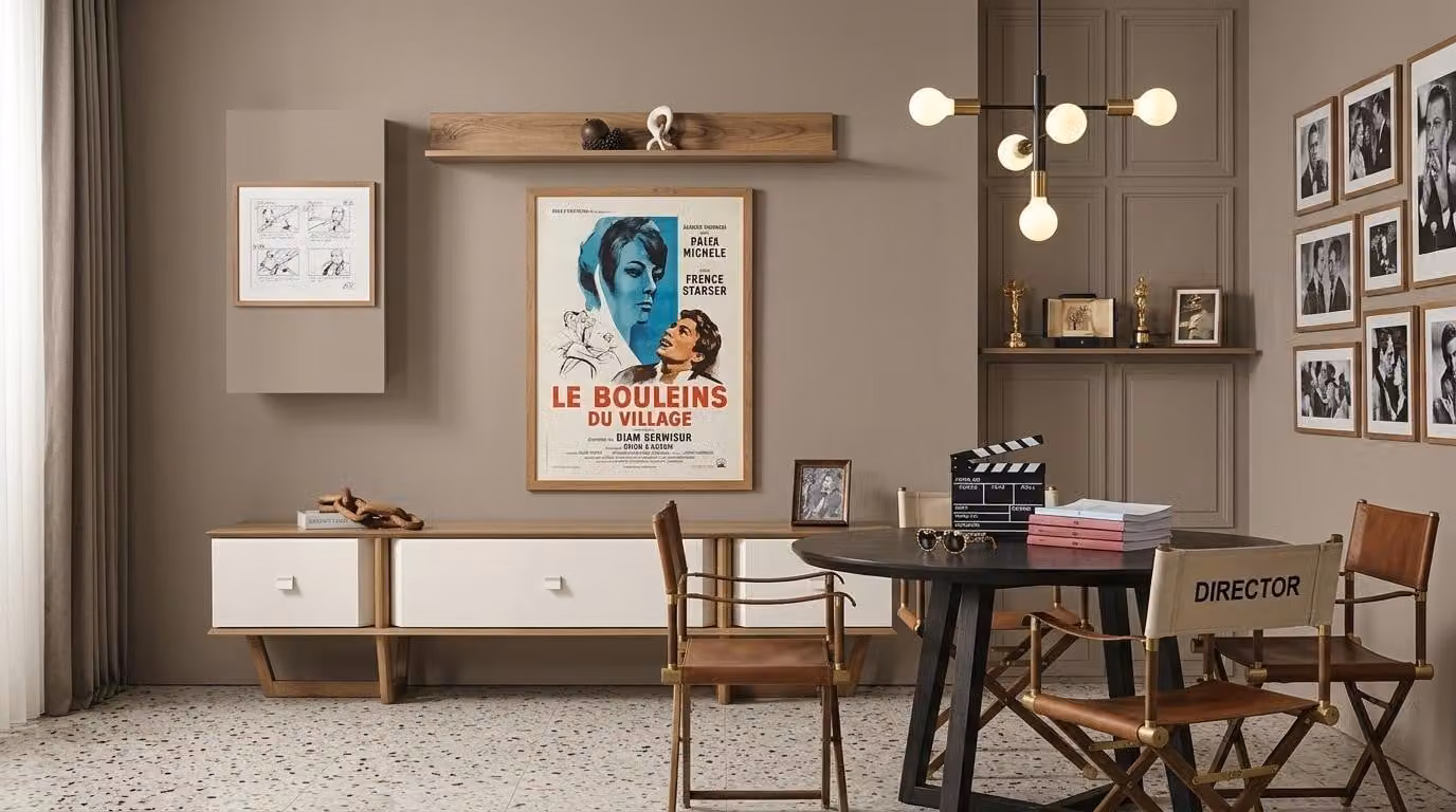 TV board Wandregal Stil modern braun Wohnzimmer bequem praktisch geräumig