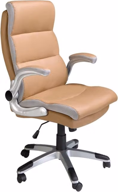 Sedia da ufficio girevole in similpelle marrone